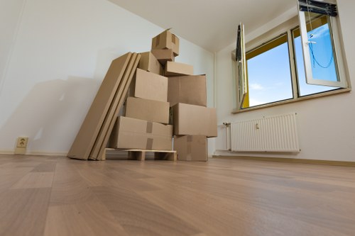 Storage team loading boxes and furniture for an East Dulwich property quote