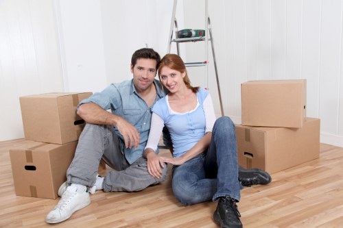 Packing supplies arranged for a flat move in East Dulwich