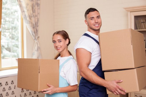 Household belongings prepared for storage during a home move in East Dulwich